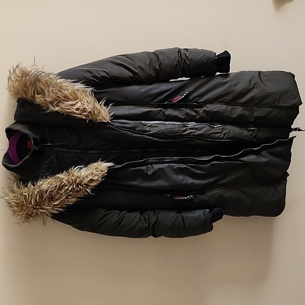 Canada WeatherGear Super Triple Goose Puffer Jacket Women S Green Coat Parka Fur - Picture 3 of 17